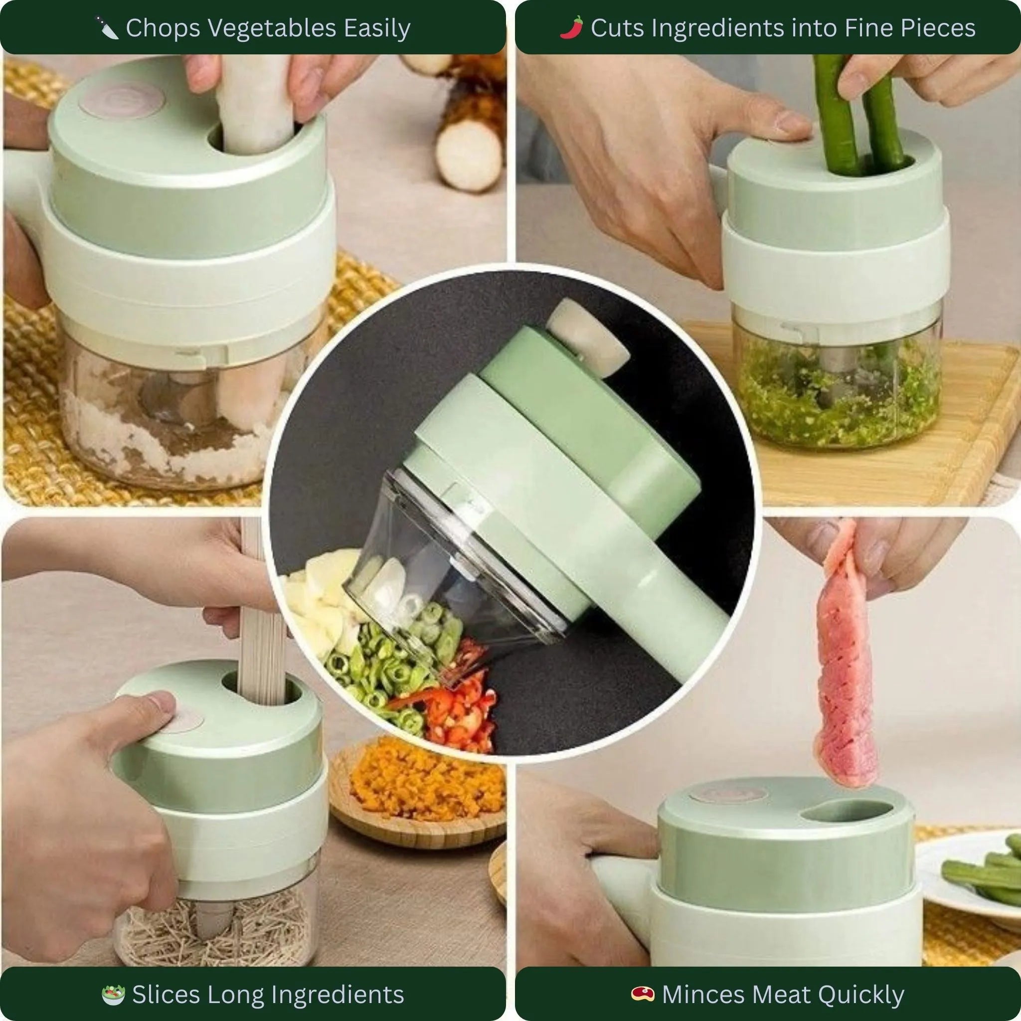 ⭐ Turbo Handheld Electric Vegetable Chopper – Fast, Easy & Mess-Free Cutting!