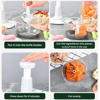 Smart Kitchen Essential Combo – Manual Push Chopper + USB Electric Arc Lighter