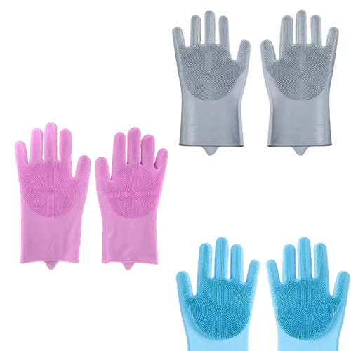 Multi-Purpose Silicone Scrub Gloves for Home Cleaning