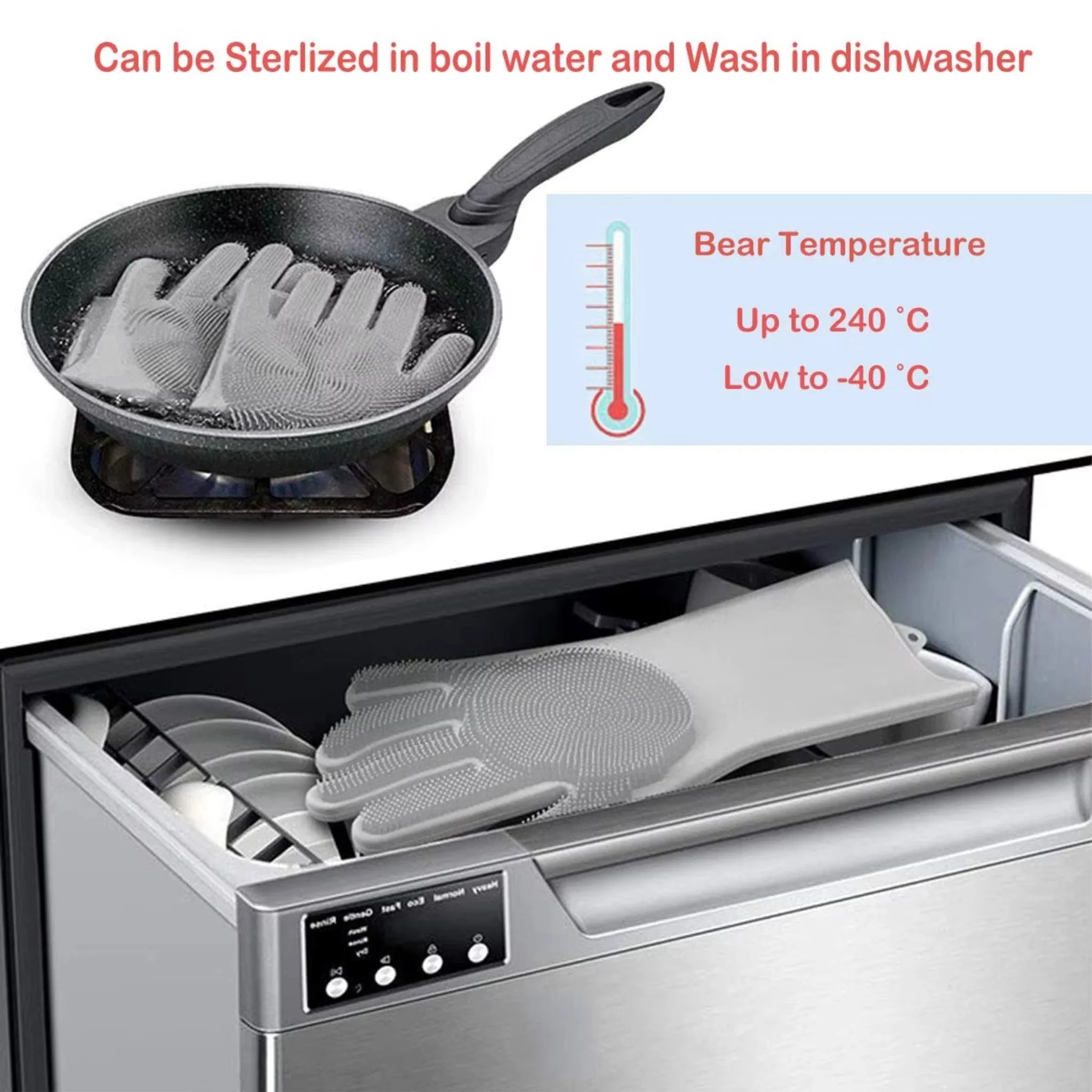 Multi-Purpose Silicone Scrub Gloves for Home Cleaning